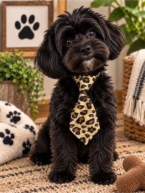Leopard Print Pet Neck Tie Stylish Animal Print Dog Cat Fashion Accessory